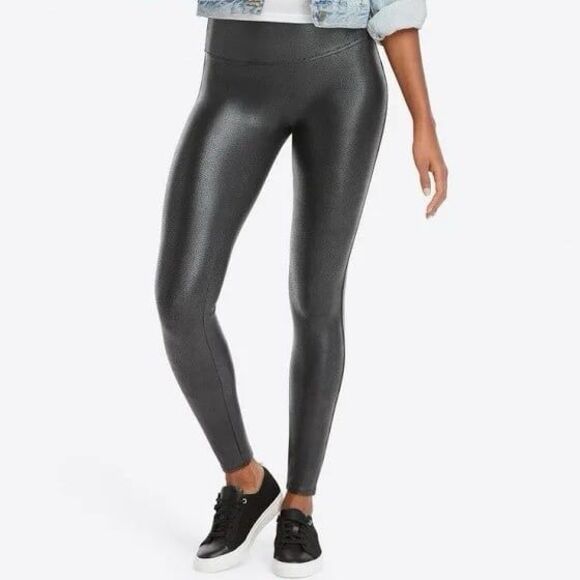 Spanx pebbled faux leather Leggings - Picture 1 of 12